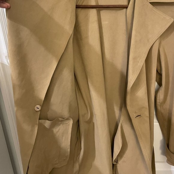 Zara Short Suede Trench Coat - Picture 6 of 9